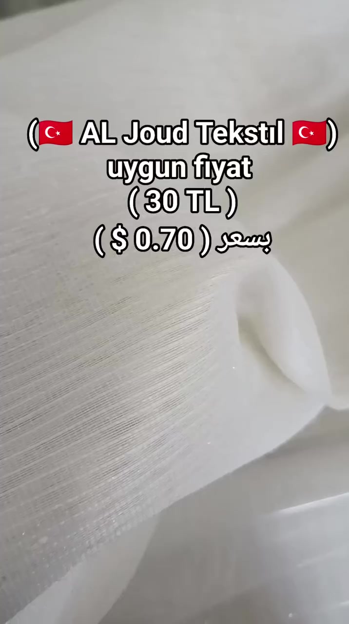 السلام عليكم ورحمة الله 
شركة (🇹🇷 AL Joud Tekstıl 🇹🇷)
الكمية من 5000 متر الى 6000 متر تقريبن 
مشكل امتار قصيره من 10 متر الى 30 متر 
كتان _ شانتوك _ كريب_  بانبو عادي_  بانبو الرمش _ الدمعه 
فولدت _ تلغار _ واصناف تانية 
ستندر بدون اخطاء كلا ارتفاع 3.20 وفوق غرماج من 2.50 غرام وفوق  بسعر ( 30 ليرة تركي ) ( 0.70 $ ) فقط 
Toplam metre 5000 _ 6000 arası 
Hazır mal orjinal kısa metraj 10 m.t 30 arası karışık düz mallar 
Boyu olarak 3.30 metre fazla 
Bambo _ Şantuk _ kitten _ grip
tiger _ çelik _ kar 600 _ 
Orijinal hatasız   fiyat ( 30 TL ) _ ( 0.70 $ )
+905318272998'e ulaşmak için
🇹🇷 Bursa 🇹🇷 Türkiye 🇹🇷
🇹🇷تركية _بورصة 🇹🇷
🌹نتمنا لكم كل التوفيق🌹
شحن الى جميع انحاء العالم 
#فلسطين #الاردن #العراق #لبنان #الكويت #البحرين #قطر #الامارات #السعودية #اليمن #مصر #السودان #ليبيا #تونس #الجزائر #المغرب #تركيا #بورصة 
🇧🇭 🇪🇭 🇦🇪 🇩🇿 🇲🇦 🇮🇶 🇶🇦 🇰🇼 🇱🇧 🇪🇬 🇲🇷 🇸🇩 🇸🇾🇸🇦🇹🇳 🇺🇸 🇩🇪 🇦🇷 🇦🇺 🇦🇿 🇬🇧 🇧🇷 🇮🇪 🇮🇹 🇨🇦 🇯🇵 
🇹🇷 🇩🇿 🇱🇾 🇱🇧 🇪🇬 🇵🇰


**إذا كنت صاحب هذا الإعلان وتريد حذفه لأي سبب، رجاءا أرسل رسالة إلى الدعم الفني**