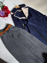 طقم ترانشكوت وجينز • خامة دابل • مقاسات ٣٨-٤٨