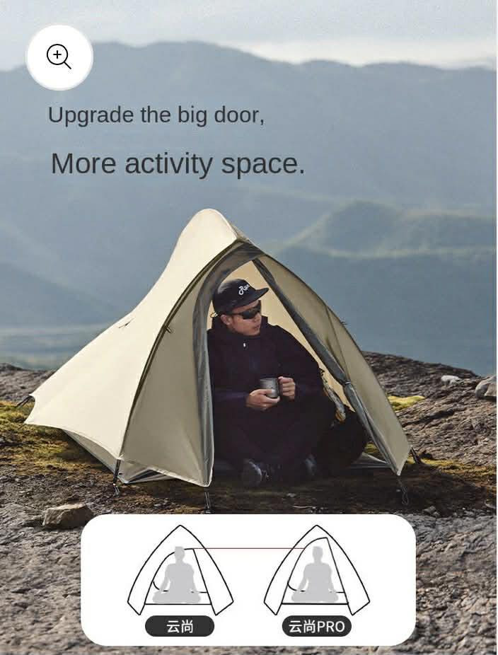 السلام عليكم للبيع خيمة من ماركة نايتشر هايك Naturehike موديل Cloud Up Pro خفيفة الوزن لشخصين وزنها ١ كيلو و ٣٦  غرام مناسبة للتخييم والمشي لمسافات طويلة والترحال مصنوعة من النايلون 20D مقاومة ممتازة للماء والعوامل الجوية قماش بولي يوريثين PU مع طبقة سليكونية ومقاومة ماء بتصنيف ٢٠٠٠ ملم للغطاء الخارجي و ٥٠٠٠ ملم للارضية واعمدة سبائك الالمنيوم 7001 المتينة الخفيفة والقوية 
ابعاد الخيمة الخارجية الطول ٢ متر و ٢٠ سانتمتر العرض ١ متر و ٦٠ سانتمتر الارتفاع ١ متر و ١٠ سانتمتر 
الابعاد الداخلية للخيمة الطول ٢ متر و ١٠ سانتمتر العرض ١ متر و٣٠ سانتمتر الارتفاع ١ متر و ٥ سانتمتر 
تواصل خاص او *********** واتساب
