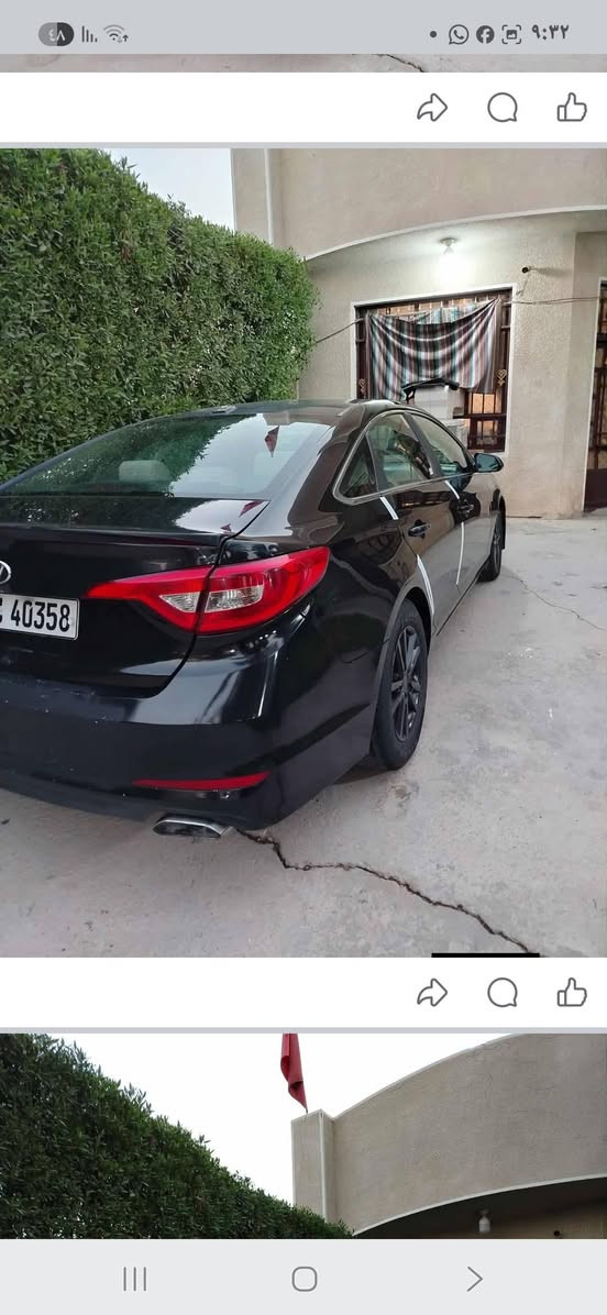 السلام عليكم سوناتا موديل 2015 مكان بغداد المدينه الصدر سيارة نضيفه كلشي شغال كهربائيات تبريد شغال سيارة بيه خمس قطع صبغ بس اني ابيع حزام سيارة بيه تنقيص كلش قليل عيني سعر ١١٥ بيه مجال هذه رقمي ***********
