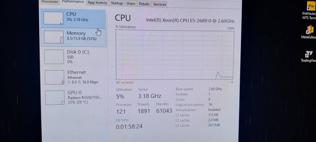 سلام عليكم سيت اب زيون xeon للبيع مكاني بغداد سعره 325 الف
سبب البيع طالب سادس دفعه ٢٧ 
موصفات البيسي
معالج xeon E5-2689
الكرت rx 550 4gb
الرامات hyperx 16 ram ddr3 8x2 1600hz
المساحه 128 كيكا ssd
الكيبورد fantech he68 مغناطيسي 
الماوس ريزر ديث ادر
ماوس باد كزاز 
1440x900 قياسات الشاشه
75hz هرتز الشاشه
رقمي
***********
