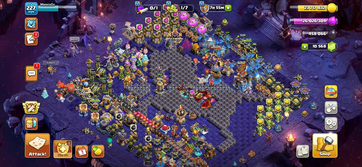 🏡 Clash of Clans ⭐ Level 227 🏰 Town Hall 18 🧱 Maxed Walls 🖼️ 10 Sceneries + 1 Rare Scenery 🤖 All Helpers Maxed 👑 31 Hero Skins + 1 Limited-Time Hero Skin

10500gems+
ملوك شبه ماكس Maxed Builder Base
👷 3 Builders
🎄 Clashmas Trees from 2020–2026
🎁 Birthday Decorations 7th–13th Anniversary
🤴 Sleepy King Decoration مصروف حوالي 160$ وفوق ع قرية 
👑 Clash Royale
تقدر تغير اسم ببلاش فيها بنر 8 سنين 
🏆 8,000 Trophies
🌾 Hay Day
🚜 Level 51
⭐ Brawl Stars
🏆 8,000 Trophies 
ابعتلي لو جاد وحط سعرك 
تغير اسم ٥٠٠ جوهرة فقط 
كل معلومات حساب حتا مع العاب اخره وكمان مع gmail full info


**إذا كنت صاحب هذا الإعلان وتريد حذفه لأي سبب، رجاءا أرسل رسالة إلى الدعم الفني**