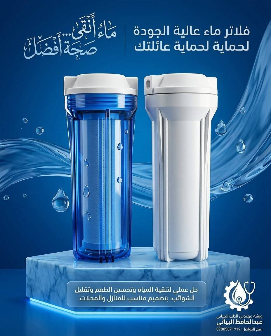 بسم الله اللهم صل على سيدنا محمد 🌿 

  🔥🔥   توفرت مجموعة متنوعة 🔥🔥
         ‼️من  فلاتر الماء  المختلفه ‼️
‼️🔥من شركات عالمية إيطالية أوربية وفيتنامية 🔥‼️
 
فلتر شور🔥15🔥مرحلة  (دوش ) لمياه الاستحمام  

فلتر بولي فوسفات  لمنع تكلسات الأملاح على مبردات الهواء 
 
صابونة الأملاح. فلتر بدون كهرباء وغيرها من المنتجات 

التفاصيل في الصور 

عنوانا الانبار قضاء عنه شارع الحضرة بداية شارع اسواق المصطفى 

***********/***********
مهندس الطب الحياتي عبدالحافظ البياتي
