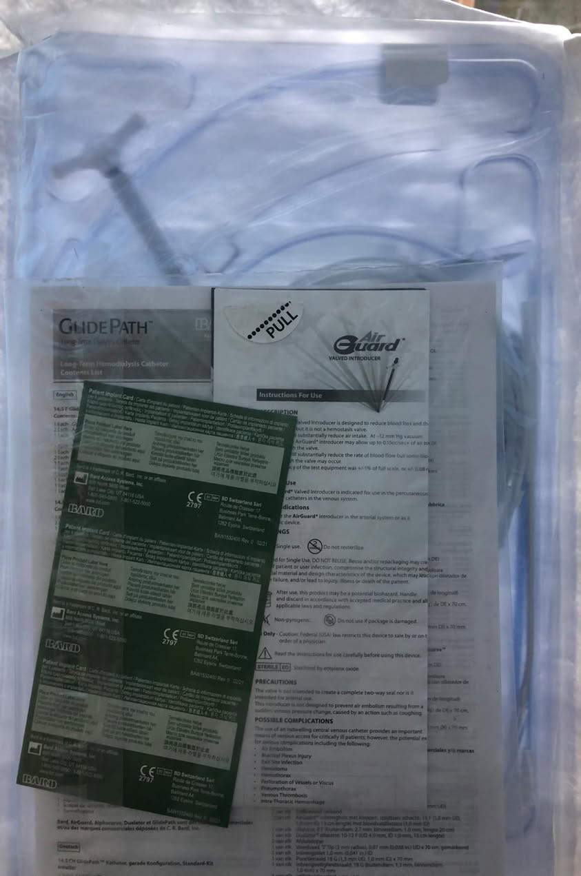 يوفر مكتب شريان للمستلزمات الطبية دبل لومن دائمي للغسيل  الكلوي  نوع امريكي 
شركة Bard  
قياسات  14.5f *19cm 
14.5f*23cm 
14.5f*27cm
للاستفسار والتواصل على واتساب المكتب 
***********
العنوان باب المعظم تقاطع الصرافية عمارة الجوهرة /  مكتب شريان
