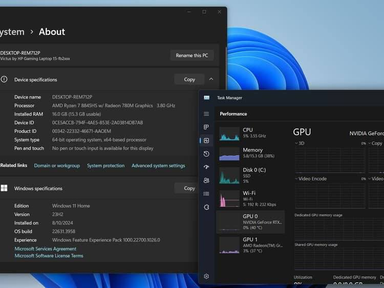 - HP VICTUS 15 GAMING
من اقوى فئات الجيمنج حالة مثالية 
Processor : RYZEN 7 8845HS 
من الجيل الرابع عشر  
Ram : 16GB DR5 5600 hz

Hard : Tera SSD M2 NVME 

2 VGA Card : 

1- 8GB NVIDIA RTX 4060 DDR6 

2- AMD RADEON Graphics 

Screen : UHD 15.6 " FHD  InfinityEdge 

, 100 % sRGB minimum , 500 nits 144hz

Type c . Wifi 6 .Bluetooth 5.1 . Cam 

- بطارية وشاحن  اوريجنال


**إذا كنت صاحب هذا الإعلان وتريد حذفه لأي سبب، رجاءا أرسل رسالة إلى الدعم الفني**