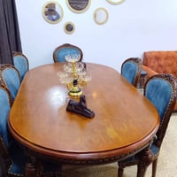 للبيع ميز طعام صاج خشب زان درجة اولى مع 6 كراسي جديد مابيهم اي ضرر  .....