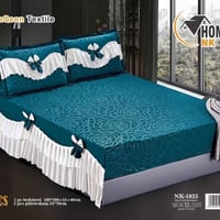 شرشف نفرين قماش قطني لاستيك كشكش مع وجهين مخده  🌷مفروشات الحياوي 🌷 ❤كو...