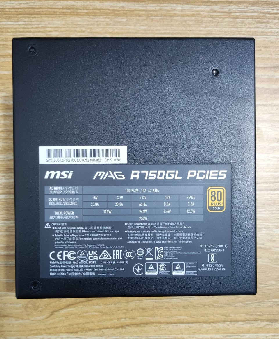 السلام عليكم 
بور سبلاي للبيع 
MSI MAG A750GL PCIE 5 GOLD
750W
نظافة 100% زلغ واحد ما بي 
كل كيبلاته كاملة 
السعر 110 الف قفل سعر ثابت 
مكاني بغداد


**إذا كنت صاحب هذا الإعلان وتريد حذفه لأي سبب، رجاءا أرسل رسالة إلى الدعم الفني**