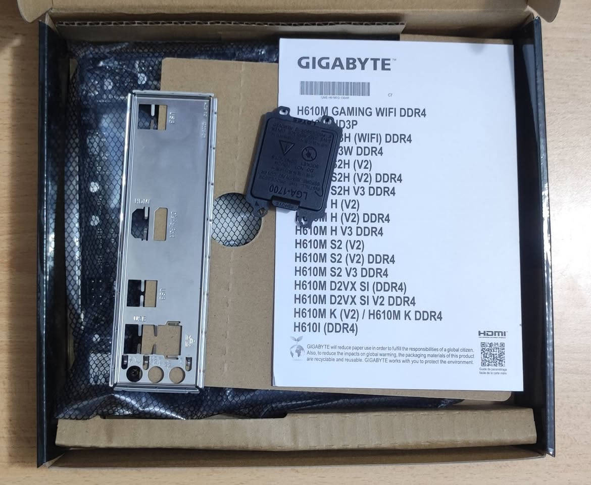 السلام عليكم 
للبيع 
بورد 
GIGABYTE H610 M-K V2 DDR5
معالج 
COR I5 14400F
القطع نظافة 100% استخدام جداً قليل 
السعر 350 الف قفل سعر ثابت 
مكاني بغداد


**إذا كنت صاحب هذا الإعلان وتريد حذفه لأي سبب، رجاءا أرسل رسالة إلى الدعم الفني**