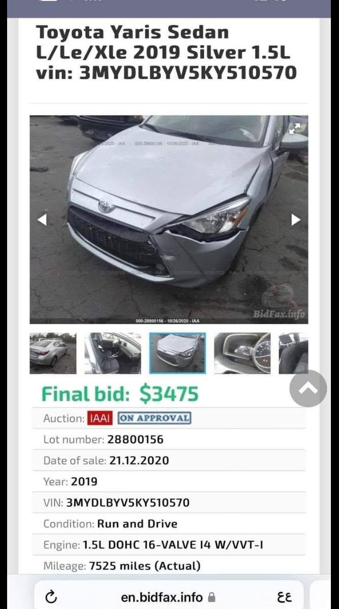 سلام عليكم تيوتا يارس ai 2019 أمريكي ب اسمي رقم بغداد سياره نضيفه مابيه نقص حادثه كلش حلو وبسيط موجود بل صور بل منشور رايدها ١١٠ وبيه مجال مكان سياره بغداد بلديات ***********

