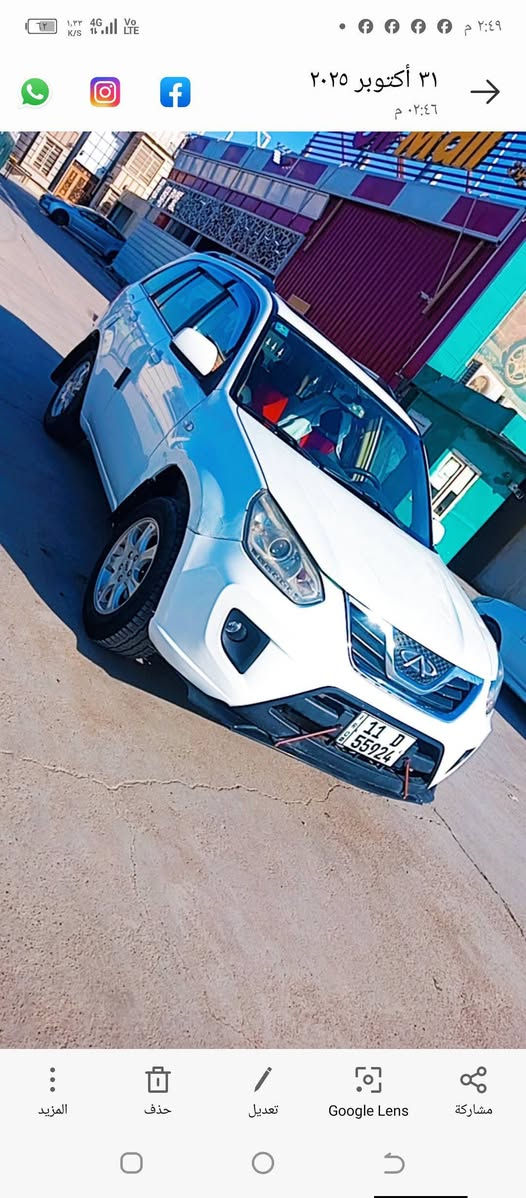 ابيض محرك كهربائي ١٨٠٠
بيه صبغ بابين جهة السائق 
سيارة تبريد تدفئة 
فتحة 
حساسات 
مري جانبي كهرباء
ويل كب
شاشة  
رقم انكليزي بغداد 
المكان بغداد  / الغزالية شارع البدالة 
السعر ٥٥ ورقة 
للاتصال بي واتساب 
***********
