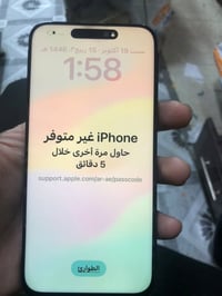 آيفون 15 pro max قافل ايكلود للعلم ممفرمت يعني ينفتح رسمي مبدل ضهر فقط...