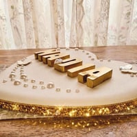 قلب ديكور • اسمك مكتوب • لؤلؤ وفراشات