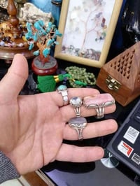 اربعة خواتم فضة عيار 925 صياغة ثقيلة  الفيروز ٣٥ الف مع التوصيل الزارك...