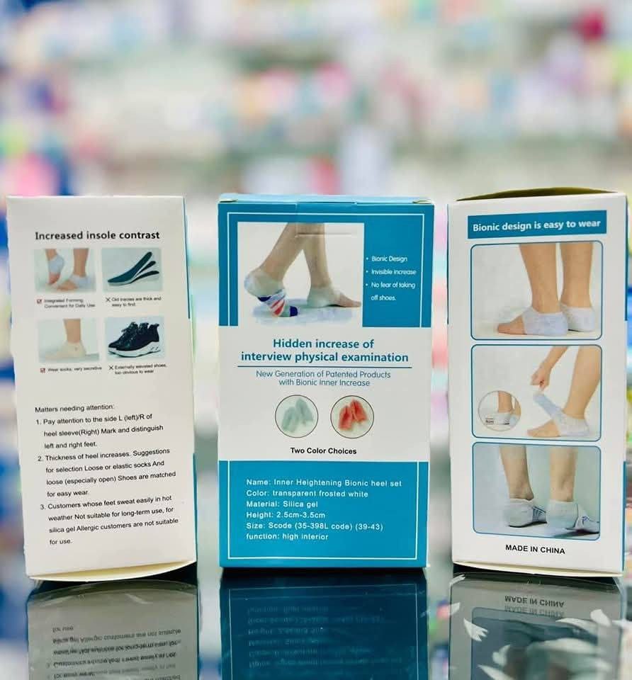 رجع اتوفررر بعد انقطاع 💃💃
 وكل ما هو جديد ومميز 
  👈 الكل تسأل عنه 🙈🧿 

مطول قامة 
دبان طبي لزيادة الطول
جواريب طبية لراحة القدم ومعالجة التشققات
كعب طبي سيليكون لتطويل القامه
الكعب الطبي مصنوع من سليكون فقط امن للبشرة تماماً
(المنتج الاصلي


**إذا كنت صاحب هذا الإعلان وتريد حذفه لأي سبب، رجاءا أرسل رسالة إلى الدعم الفني**