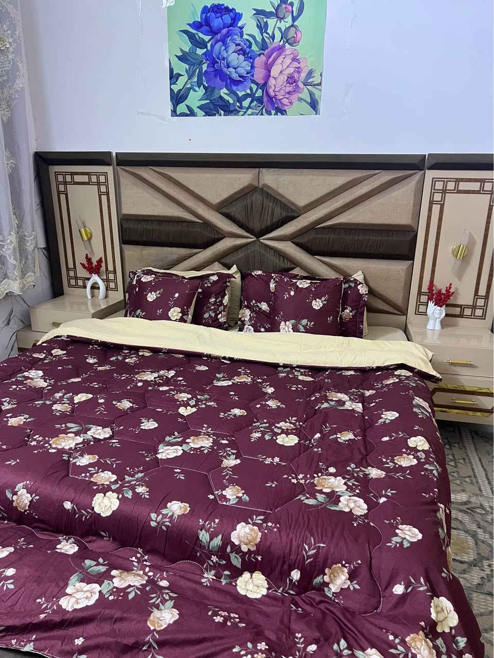 ✨ لحاف ملكي فاخر – 10 قطع كاملة ✨
مو بس لحاف… إحساس فخامة يغير شكل غرفتك 180 درجة 👑
تصميم راقي ✨
قماش ناعم ومريح 😍
ألوان ثابته وغسلها سهل 💎

📦 المجموعه تتكون من 10 قطع كامله حتى تصير غرفتك فندقيه ملكيه:
✔️ لحاف نفرين ثقيل ودافي
✔️ شرشف مطاطي
✔️ 4 أوجه وسائد
✔️ 2 وسادة حشوة
✔️ مخدتين ديكور
✔ بغداد, العراق


**إذا كنت صاحب هذا الإعلان وتريد حذفه لأي سبب، رجاءا أرسل رسالة إلى الدعم الفني**