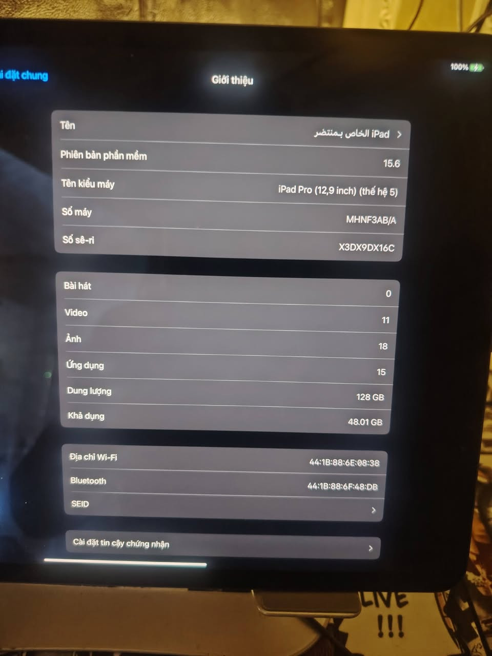 سلام عليكم
الي ميستفاد من الجيل ابريك ليراسلني 
ايباد ابرو
الشاشه 12،9
تحديثه 15.5 ومخلي بي جيلبريك وجاي العب علي ماوس وكيبورت
البطاريه مالته 99
الذاكره 128


**إذا كنت صاحب هذا الإعلان وتريد حذفه لأي سبب، رجاءا أرسل رسالة إلى الدعم الفني**