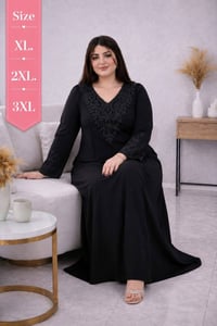 دشداشة كشمير • أسود فحم • مقاسات XL-3XL