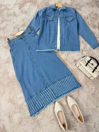 فستان جينز • قماش جينز • مقاس ٣٨-٤٨