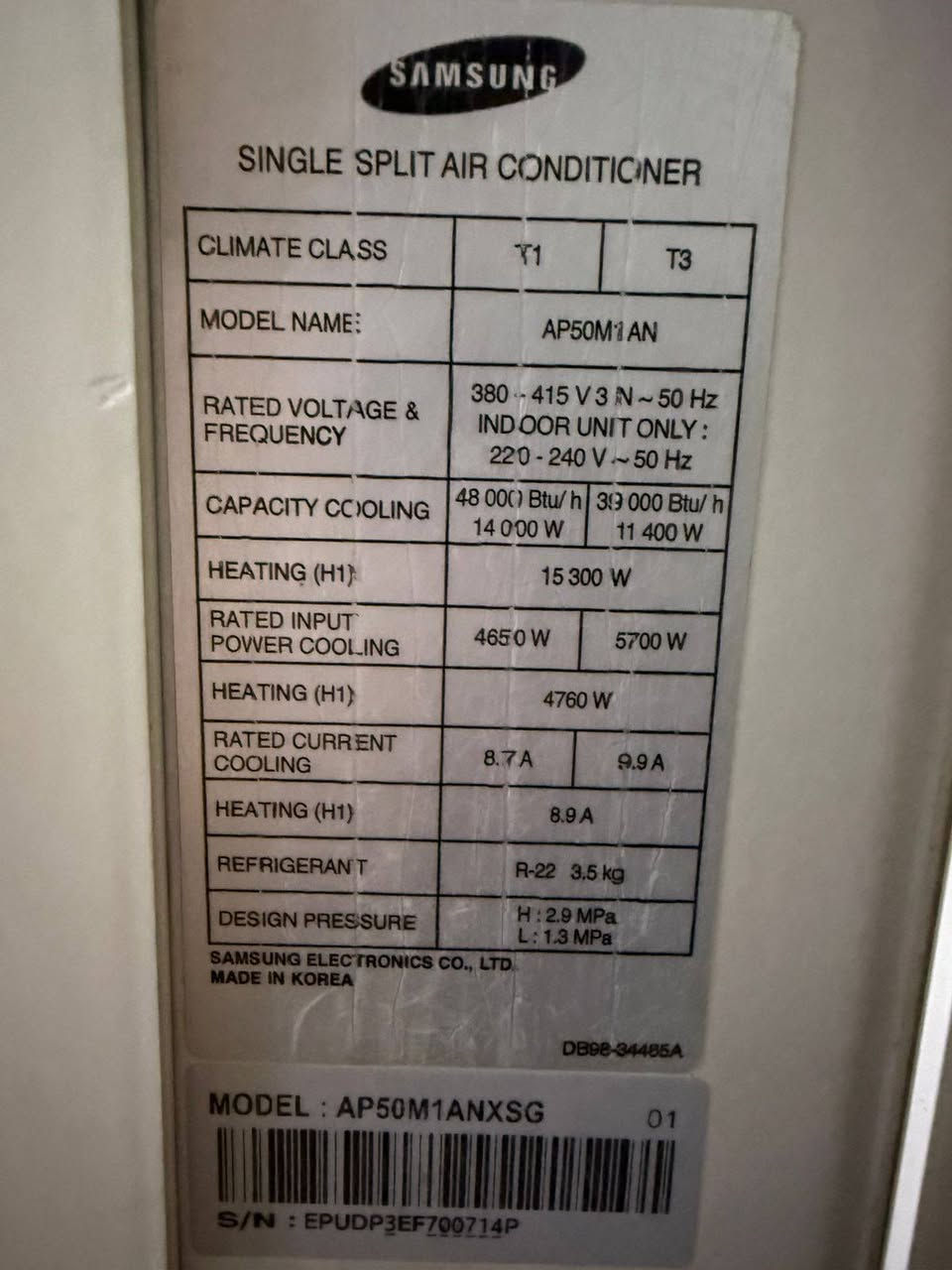 سلام عليكم سبلت سامسونك خمسة طن ثري فيز  اخو الجديد كوري شرط مو صيني استعمال قليل الجهاز صار اربع سنوات ممشتغل متروك تحولت بغير بيت وما نصبته امانة الله جديد لوك لاداخل تصليح ولا ملعوب بي من فتحته جان شغال  حاليا ما اعرف البواري ما موجودات سعرة قفل بدون عمله ٨٥٠ الف مكاني بغداد الحبيبية ***********
