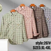 قميص كاروهات • XL-4XL • شد ١٦