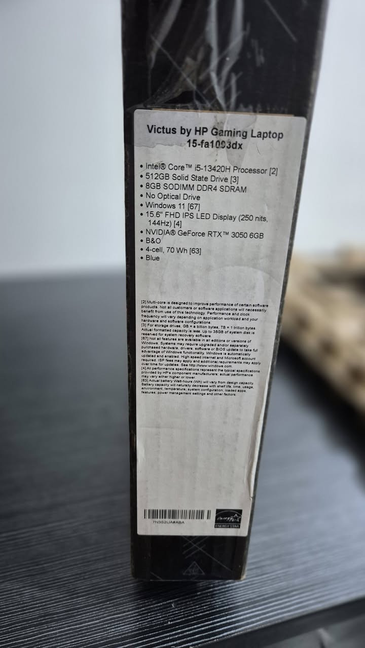 السلام عليكم
لابتوب كيمنك للبيع
Hp victus
نضافة 💯
مكفول من الفتح والشخط
استعمال قليل كلش
السعر 845 الف
بغداد


**إذا كنت صاحب هذا الإعلان وتريد حذفه لأي سبب، رجاءا أرسل رسالة إلى الدعم الفني**