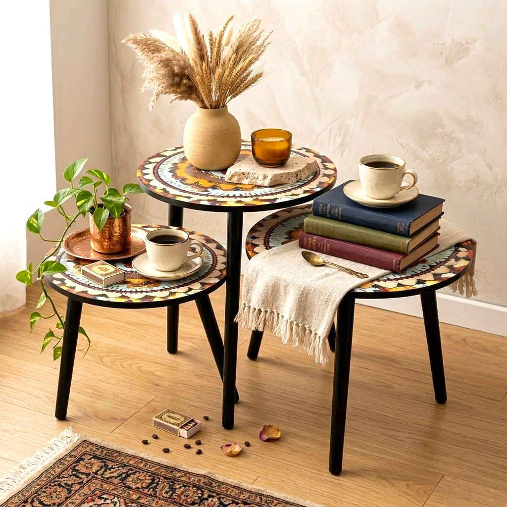 بسعر 29 الف
طقم طاولات استكان (3 قطع) بتصميم عصري ونقوش ماندالا ملونة، يتضمن ثلاث طاولات دائرية متداخلة لتوفير المساحة، مع أرجل خشبية سوداء ثابتة وسطح مزين بألوان جذابة وسهل التنظيف. العبوة تشمل: طاولة كبيرة 40×57 سم، متوسطة 40×47 سم، وصغيرة 40×37 سم.


**إذا كنت صاحب هذا الإعلان وتريد حذفه لأي سبب، رجاءا أرسل رسالة إلى الدعم الفني**