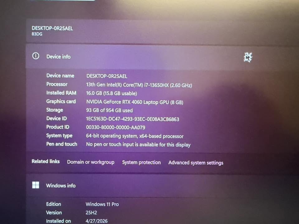 بيع مستعجل قفل قفل قفل مليون
Legion 5 16irx9

Core i7-13650HX, 14C (6P + 8E) / 20T, P-core up to 4.9GHz, E-core up to 3.6GHz, 24MB Intel Smart Cache

1x 16GB SODIMM DDR5-4800

1TB SSD M.2 2280 PCIe 4.0x4 NVMe

NVIDIA GeForce RTX 4060 8GB GDDR6, Boost Clock 2370MHz, TGP 140W, 233 AI TOPS

Case color - Luna Grey (with 4-Zone RGB Backlit Keyboard)

للتواصل واتس اب ***********

مكان كركوك
