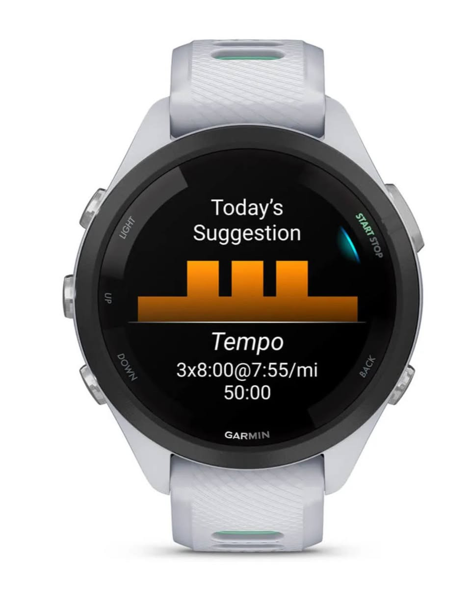 يالله
توفر 
الساعة الاحترافية ⌚️ Garmin Forerunner 265

الحالة : شبه جديد 🟢
مدة الاستخدام قليلة جداً 
نظافة 100%

السعر :425الف شامل التوصيل 🚚

#للحجز خاص📩 او واتساب ***********📞

مميزات الساعة /

🔹 شاشة AMOLED ملونة بقياس 1.1 إنچ
🔹 GPS متعدد الترددات Multi-Band GPS بدقة عالية 🛰️
🔹 بطارية تصل حتى 15 يوم بالاستخدام العادي
🔹 حتى 24 ساعة بوضع GPS 🔋
🔹 قياس نبض القلب + Pulse Ox لقياس الأوكسجين ❤️
🔹 تتبع النوم + HRV + مستوى التوتر والطاقة
🔹 Training Readiness لمعرفة جاهزيتك للتمرين 💪
🔹 Daily Suggested Workouts واقتراحات تدريب ذكية
🔹 Running Dynamics وتحليل احترافي للجري 🏃
🔹 يدعم الجري، الدراجة، السباحة، الترايثلون وغيرها 🚴‍♂️
🔹 مقاومة ماء 5ATM 🌊
🔹 ذاكرة داخلية للموسيقى بدون هاتف 🎵
🔹 يدعم Spotify و Deezer و Amazon Music
🔹 إشعارات المكالمات والرسائل من الهاتف 📱
🔹 Garmin Pay للدفع الإلكتروني
🔹 Wi-Fi + Bluetooth + ANT

#للحجز خاص📩 او واتساب ***********📞

متوفر توصيل لجميع محافظات العراق خلال 24 ساعة🚚
