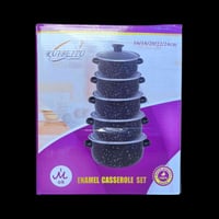 طقم طبخ • ٥ أحجام • غطاء زجاجي