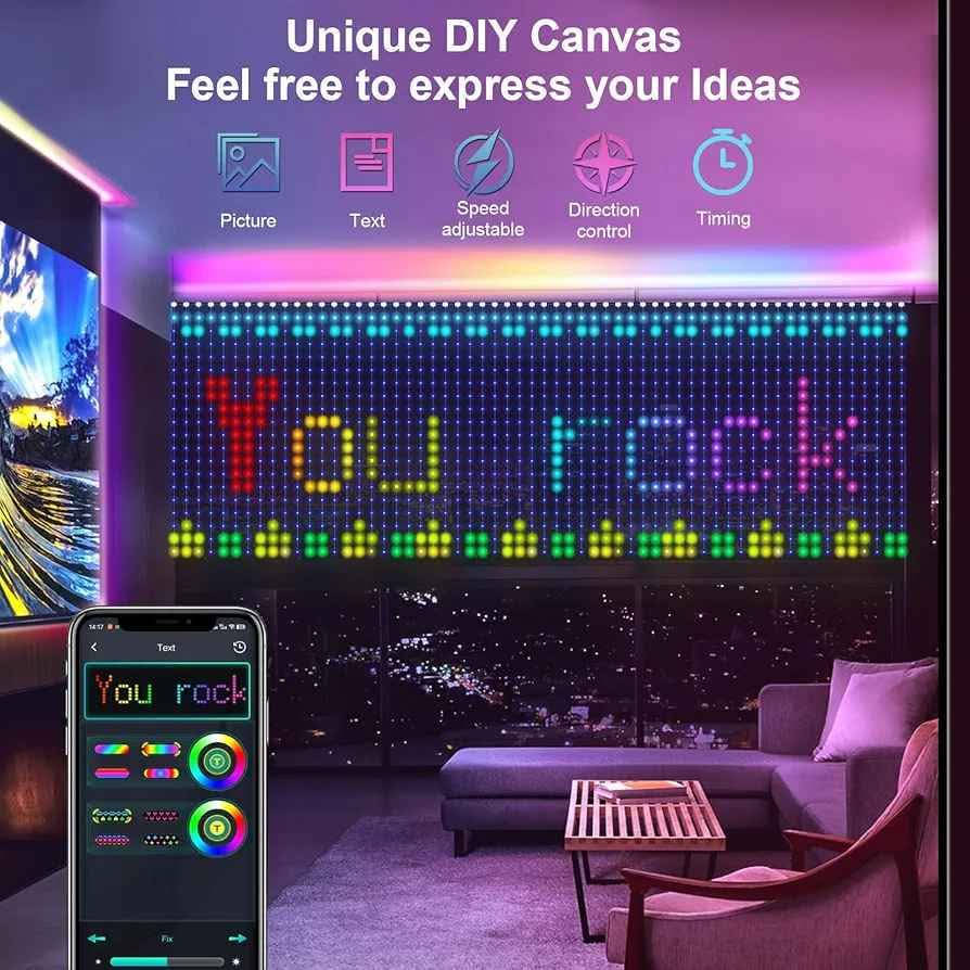💥💥أضواء شجرة عيد الميلاد الذكية بطول 6 أقدام، 400 مصباح LED DIY أضواء ديكور الشجرة مع حلقة، التحكم في التطبيق مع مزامنة الموسيقى، مؤقت، ضوء سلسلة مخصص متعدد الألوان وأبيض دافئ لمنزل عيد الميلاد الداخلي/الخارجيأضواء شجرة عيد الميلاد الذكية بطول 6 أقدام، 400 مصباح LED DIY أضواء ديكور الشجرة مع حلقة، التحكم في التطبيق مع مزامنة الموسيقى، مؤقت، ضوء سلسلة مخصص متعدد الألوان وأبيض دافئ لمنزل عيد الميلاد الداخلي/الخارجي💥💥

🚗🚗التوصيل 5 الف لجميع المحافظات 🚗🚗

😍متابعة الصفحة ليصلكم كل جديد😍

👇👇👇👇👇تفاصيل المنتج 👇👇👇👇👇

💫👈【ضوء LED بتنشيط اتجاهي】ستارة إضاءة جميلة تحتوي على 400 خرزة LED على شكل دمعة، وأبعادها 6.6 × 6.6 قدم. صُنعت بتقنية متطورة باستخدام مواد متينة وغير قابلة للكسر، بحيث يتوقف أحد مصابيح LED عن العمل دون التأثير على إضاءة LED بأكملها.👉

💫👈تحكم ذكي: ثبّت تطبيق iDeal LED المجاني لنظامي iOS وAndroid. يتضمن تعليمات مفصلة. يتيح لك التطبيق ضبط الإضاءة التي تحتاجها بسرعة وسهولة.👉

💫👈 تحكم بسهولة في أضواء الستائر وخصّصها باستخدام التطبيق: تشغيل/إيقاف، ضبط السطوع، التعتيم، إنشاء مجموعات، إلخ. استمتع بإضاءة سلسة بكل سهولة. جهاز التحكم عن بُعد مُرفق لتلبية احتياجاتك اليومية من الإعداد السهل.👉

✨✨ (ملاحظة: سيستمر هذا المنتج في استخدام العبوة القديمة بدون شعار Super RGB. إذا أعجبك، يُرجى الشراء بحذر!)✨✨

💫👈【قماش اصنعه بنفسك】يمكن استخدام أربع طبقات من قماش اصنعه بنفسك في نفس الوقت، مما يزيد من كثافة البكسل ويضيف بُعدًا لعرض الإضاءة. استخدم خيالك لرسم رسومات بألوان مختلفة، واضبط السطوع والسرعة واحفظها لفترة طويلة. هذه أيضًا فرصة لإظهار نفسك.
على سبيل المثال: العلم الأمريكي وأعلام أخرى، شعارات، أنماط جذابة، إلخ. بالطبع، يمكنك استخدام التطبيق مع تأثيرات الإضاءة مباشرةً (ملاحظة: وظيفة GIF مخصصة للمجموعة فقط، السرعة لا تدعم التعديل).👉

💫👈【ستة أنماط إضاءة لإيقاع الموسيقى】استخدم ستة أنماط إيقاع موسيقية لمزامنة قائمة تشغيلك مع أضواء الستارة LED. يمكنك التفاعل مع الإيقاعات بتشغيل الموسيقى على هاتفك أو التفاعل مع أجهزة الصوت الخارجية. أضف لمسة إيقاعية حيوية لحفلتك أو حفلتك الراقصة أو أي فعالية ترفيهية.👉

💫👈جدول التوقيت: إذا كنت تريد ترك مفاجأة لجارك أو أصدقائك أو أحبائك أثناء خروجك، يمكنك استخدام هذا التطبيق لجدولة الأضواء لتشغيلها أو إطفائها وفقًا لروتينك اليومي، ويمكنك إجراء تفاعل هادئ مع أحبائك👉

💫👈【أمان مُحسَّن】 ستارة إضاءة LED RGB مقاومة للماء بدرجة IP65 (ملاحظة: وحدة التحكم والمحول غير مقاومين للماء. يُرجى إغلاقهما بإحكام للاستخدام الخارجي).👉

💫👈 تستخدم مصابيح الخيط المتلألئة مصابيح LED، مما يُغني عن الحاجة إلى إطلاق النار المباشر وتقليل انبعاث الحرارة. مقارنةً بمصابيح الزينة الداخلية التقليدية، فهي أكثر أمانًا وموثوقية، وتُقلل من مخاطر الحريق، مما يجعلها مناسبة للاستخدام لفترات طويلة وفي البيئات التي يوجد فيها أطفال وحيوانات أليفة.👉

💫👈【استخدامات متعددة】يحتوي على ٢٠ خطافًا، سهل التعليق، ويُضفي خلفية رائعة وممتعة على أي مناسبة. على سبيل المثال: الفناء، شرفة المراقبة، النافذة، غرفة نوم الأطفال، عيد الحب، الزفاف، حفلات أعياد الميلاد، عيد الاستقلال، عيد الأب، الذكرى السنوية، الهالوين، عيد الشكر، عيد الميلاد، وحتى خلفية حملات المتاجر، المعارض، المطاعم، البارات.👉

💫👈تجربة ألوان قابلة للتخصيص: يوفر هذا التطبيق سلاسل إضاءة يتم التحكم فيها باستخدام 400 RGB زينات ذكية مجموعة واسعة من خيارات الألوان ، مما يسمح للمستخدمين بخلق أجواء فريدة تناسب تفضيلاتهم. مع القدرة على التحكم في الأضواء من خلال تطبيق ، يمكن للمستخدمين بسهولة ضبط نظام الألوان لتتناسب مع مزاجهم أو المناسبة المرغوبة.👉

💫👈متين وطويل الأمد: يبلغ عمر المنتج 10000 ساعة ، مما يضمن أنه لا يزال اختيارًا موثوقًا للمستخدمين الذين يرغبون في حل إضاءة طويل الأمد. تضمن شهادة CE و ROHS أيضًا أن المنتج يفي بمعايير السلامة الدولية.👉

💫👈سهل الاستخدام: تم تصميم هذه السلسلة الخفيفة بواجهة بسيطة وسهلة الاستخدام ، مما يجعل من السهل الإعداد والتحكم. إن تضمين محول طاقة يلغي الحاجة إلى البطاريات ، مما يوفر تجربة خالية من المتاعب.👉

💫👈تطبيق متعدد الاستخدامات: مناسب لمختلف الإعدادات ، بما في ذلك الحدائق ، يمكن استخدام هذا المنتج لخلق جو احتفالي للمناسبات الخاصة أو كعنصر زخرفي للاستخدام اليومي.
كفاءة الطاقة: مع الجهد المنخفض المدخلات من 6 فولت ومصباح كفاءة مضيئة من 30lm/W ، يقدم هذا المنتج حلاً موفراً للطاقة للمستخدمين الذين يرغبون في تقليل استهلاكهم للطاقة مع الاستمرار في الاستمتاع بتجربة إضاءة مشرقة ونابضة بالحياة.👉 Colombo, Sri Lanka


**إذا كنت صاحب هذا الإعلان وتريد حذفه لأي سبب، رجاءا أرسل رسالة إلى الدعم الفني**