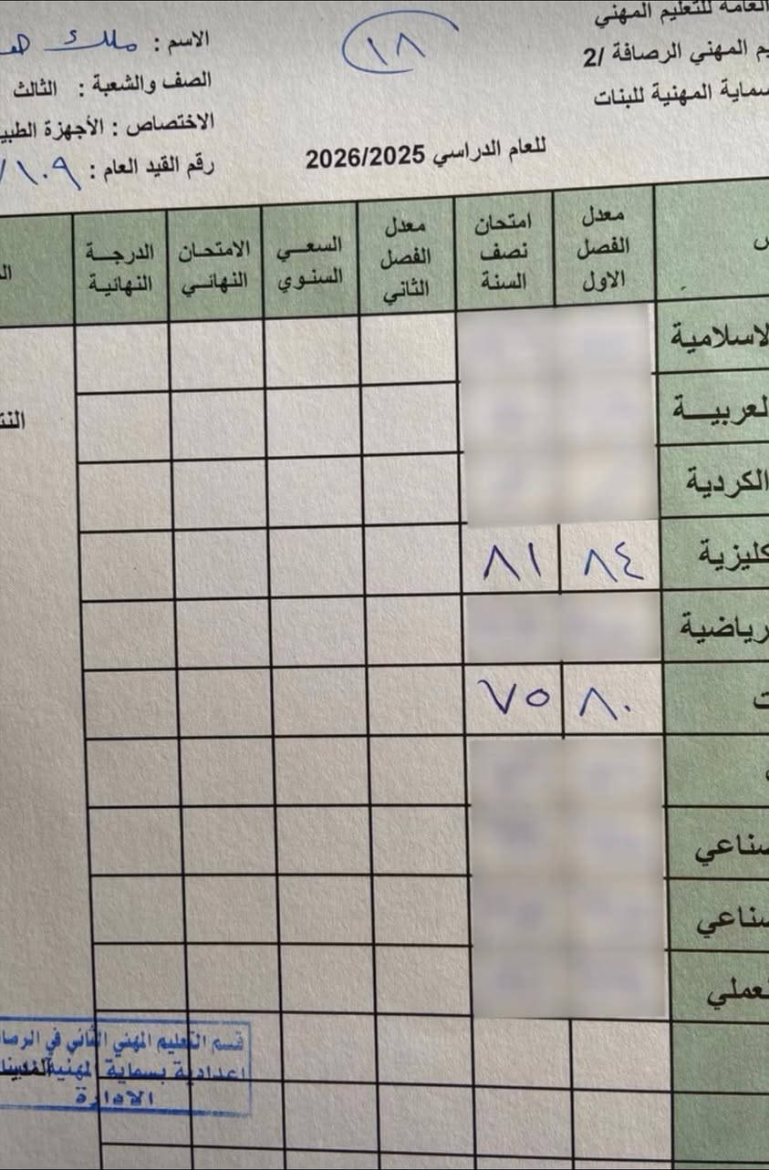 عزيزي الطالب، لأن مستقبلكم أمانة.. يعلن معهد أوكسفورد التعليمي عن فتح باب التسجيل في دورات التقوية المكثفة للمراحل الوزارية:

• ✅ السادس الابتدائي
• ✅ الثالث المتوسط
✅ الثالث المهني 
لماذا تختار معهد أوكسفورد؟

• 📚 تغطية شاملة للمناهج من لحظة التسجيل وحتى ليلة الامتحان.
• 🔄 مراجعة ذهبية مجانية تشمل الكتاب بالكامل.

• 👨‍🏫 كادر تدريسي متخصص يركز على نمط الأسئلة الوزارية.
نحن لا نمنحك النجاح فقط، بل نصنع تفوقك! 💯

*********** 

بسماية الشارع العام قرب بيت بيوتي وسنتر دراهم
