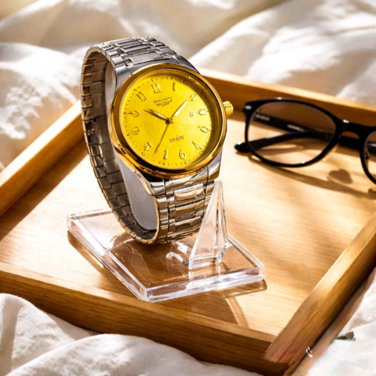 💥 الساعة الكلاسك الاشيك والاكثر اناقة بعالم الساعات للموظف والطالب الانيق تأتي بألوان اجمل من الرائعة 

وبسعر مناسب جداً 

💥💥 28 الف فقط مع التوصيل اينما تكون في العراق 🇮🇶💥💥

🔆 مواصفات ممتازة 
✔️ قطر 41 ملم 
✔️ وزن القطعه 110 غرام 
✔️طلاء ثابت  
✔️ سير من الستالس ستيل ذهبي بشكلين ذهبي كامل او مطعم بالذهبي مع قفل فراشة سلسل 
✔️ ظهر مختوم بالشعار 
✔️ تاريخ شهري على الرقم 3 
✔️ عقارب لامينوس مضيء 

✔️ 🚥🚥 توصيل سريع 🚚 لكل مدن ومحافظات العراق🇮🇶🇮🇶

للطلب ارسال لون القطعة + العنوان + رقم هاتف 

للتواصل واتساب 🟢 *********** 🟢
