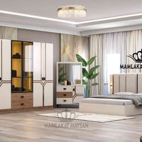 غرفة نوم تركية الظهر بليت قوي  7 قطع   أنارة داخلية   جديدة صارلهة اقل...