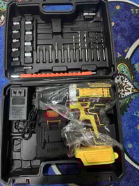 دريل شحن بطاريه نوعيه جيده يجي ويا26 قطعه براين خشب وحديد +انواع القم ...