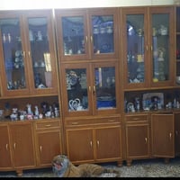 بوفية خشب صاج تفصال عراقي 3 قطع نظيفة جدا اخت الجديدة العرض 3 امتار ون...