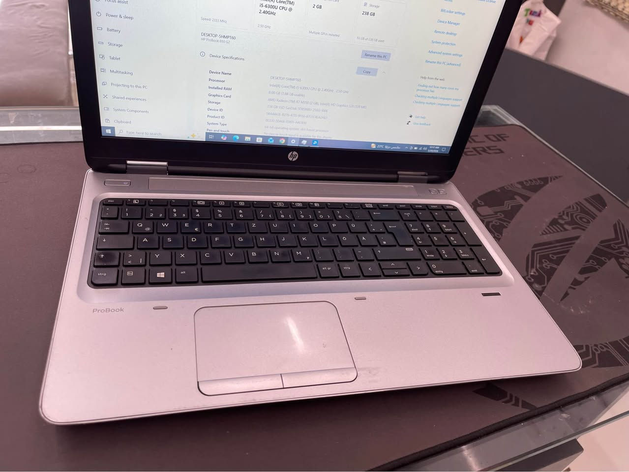 HP ProBook 650 G2 💻

Processor ⚙️

Intel Core i5-6300U 2.40 GHz

Memory 💾

8 GB 2133 MHz

Storage 📀

SanDisk 256 GB SSD

Graphics 🕹️

AMD Radeon R7 M350 2 GB

ژمارە مۆبایل *********** أربيل, العراق
