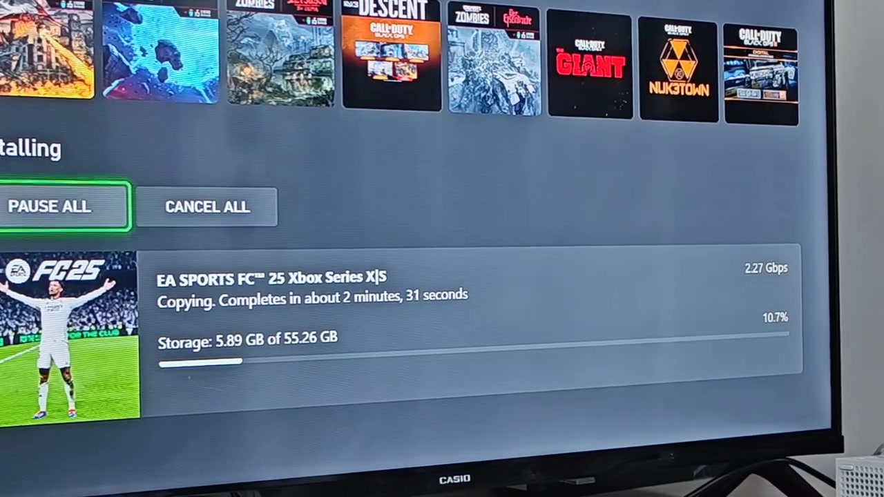 سلام عليكم ورحمة الله وبركاته
عندي هذا الهارد 4 تيرا
جنت العب بيها عال xbox one اسرع من هارد xbox نفسه

بس مايصير لل اكس بوكس series الا اذا تلعب العاب نسخة one
و هذا سرعته بالنقل بالفيديو 
شغال ضمان 
مكاني كركوك ما عندي توصيل و انطيني سعر و مبروك


**إذا كنت صاحب هذا الإعلان وتريد حذفه لأي سبب، رجاءا أرسل رسالة إلى الدعم الفني**