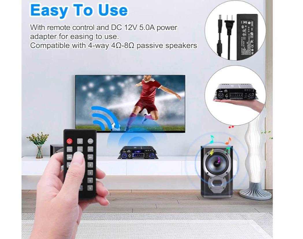 مضخم صوت رقمي (S-288) مخصص للاستخدام المنزلي أو في السيارات، ويتميز بدعم بلوتوث 5.0 ومنافذ USB و SD


**إذا كنت صاحب هذا الإعلان وتريد حذفه لأي سبب، رجاءا أرسل رسالة إلى الدعم الفني**