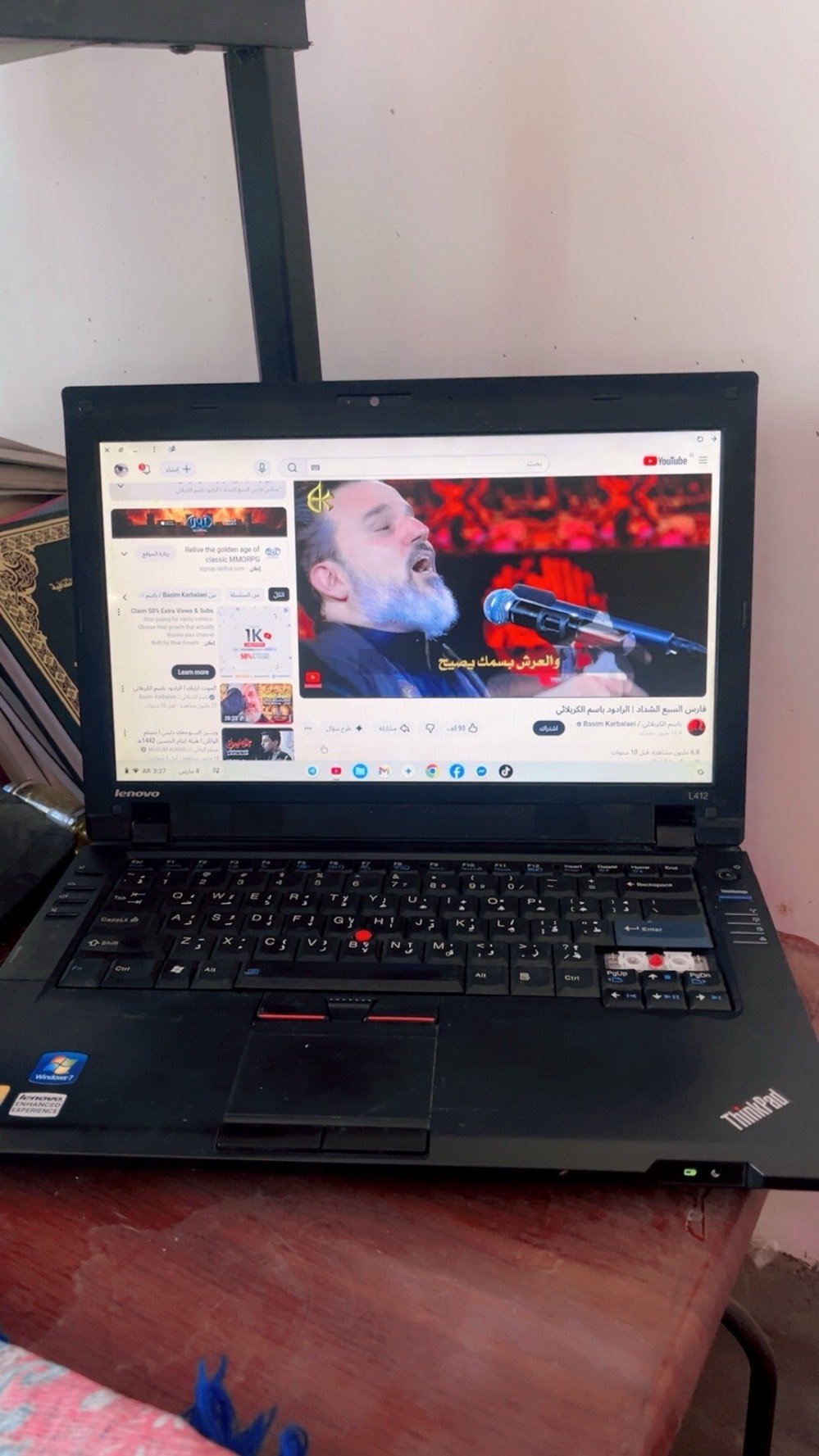 💻 لابتوب للبيع

النوع: Lenovo ThinkPad L412

المواصفات:
- المعالج: Intel Core i5-520M سرعة 2.4GHz  
- الرام: 8GB DDR3  
- الشاشة: 14 إنج HD  
- كرت الشاشة: Intel HD Graphics  
- الهارد: (320  GB )  
- كاميرا: موجودة  
- واي فاي: موجود  
- بطارية: تعمل  
- نظام: ويندوز شغال وجاهز للاستخدام

المميزات:
✔ مناسب للدراسة والتصفح والبرامج المكتبية  
✔ جهاز عملي ومعروف بقوة التحمل  
✔ لوحة مفاتيح مريحة

الحالة: شغال تمام بدون مشاكل

السعر: ( 100 الف)

للتواصل خاص 📩