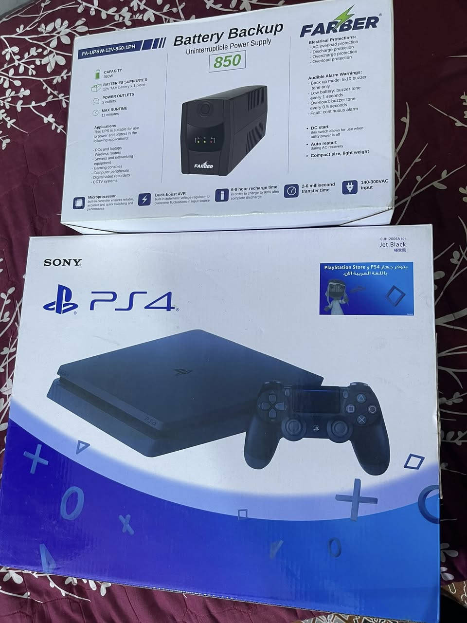 سلام عليكم بلي 4 سلم مهكر ممفتوح بدون تصليح لوك ستيكر كُلش جديد ونظيف وكُل ملحقاته موجودة واير مال طاقة والـ HDMI وشاحنة مال يدة وياه يدة وحدة وياه يو بي اس القدرة 850 اصلي و وياه 7 لعبات السعر 300 ألف عنوان بغداد الرقم ***********
