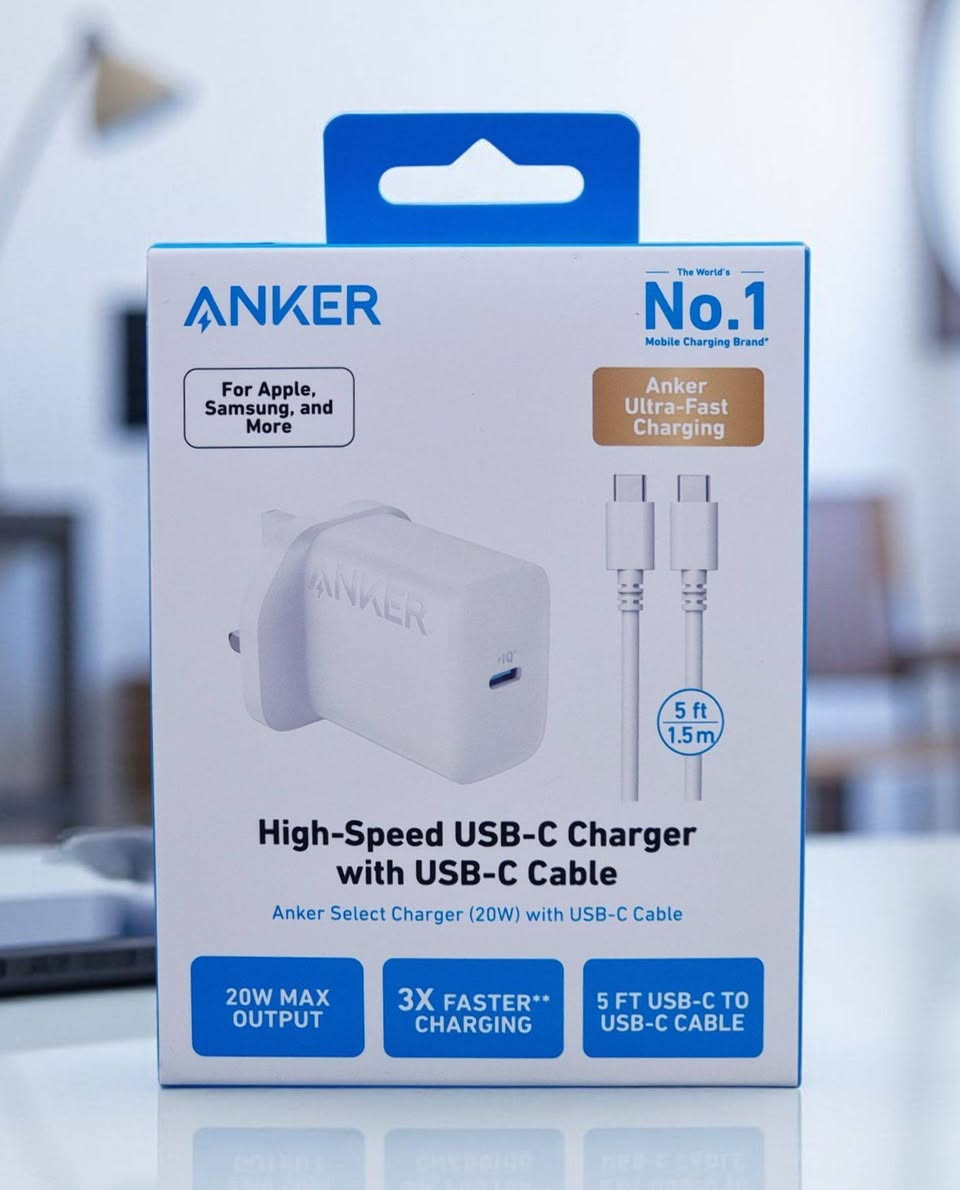 عرض خاص بسعر 15 الف💥 

شاحن من ماركة Anker، موديل Select Charger (20W) مع كابل USB-C. 
سرعة الشحن: يوفر طاقة تصل إلى 20 واط، مما يتيح شحن أجهزة iPhone أو Samsung بسرعة تصل إلى 3 مرات أسرع من الشواحن القياسية. 
الملحقات: يأتي مع كابل USB-C إلى USB-C بطول 5 أقدام (1.5 متر). 
التوافق: مصمم خصيصاً لأجهزة Apple و Samsung والأجهزة اللوحية التي تدعم الشحن السريع. 
الأمان: يحتوي على نظام أمان MultiProtect ومستشعر درجة حرارة ديناميكي لحماية أجهزتك.


**إذا كنت صاحب هذا الإعلان وتريد حذفه لأي سبب، رجاءا أرسل رسالة إلى الدعم الفني**