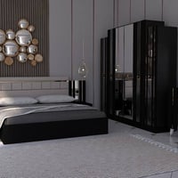 ٥ قطع • سرير ١٨٠×٢٠٠ • ميز تواليت ٨٠سم