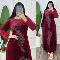 دشداشة نسائية • مخمل ناعم • مقاسات XL-XXXL