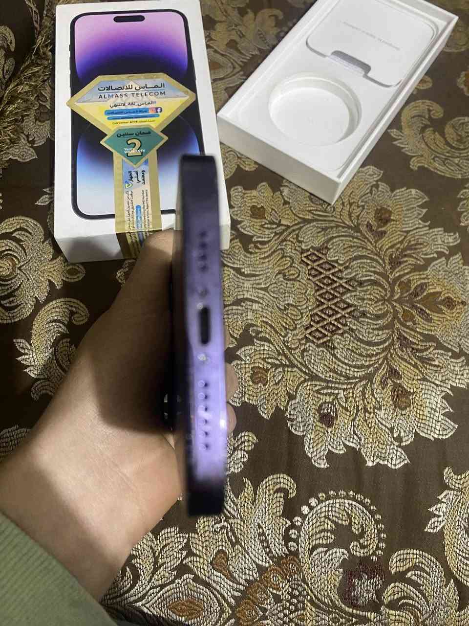 سلام عليكم
14pro max 
بطاريه87
جهاز نضيف عربي 
السعر 875
المكان الشعب 
***********
