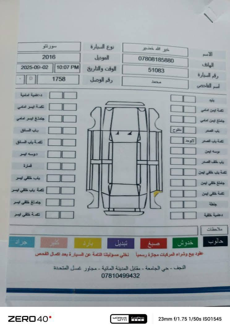 سورنتو ١٦ خليجي
مكينة ٦
سونار موجود بالمنشور
لشراي يتصل 
مكاني ذي قار 
‏‪***********‬‏
