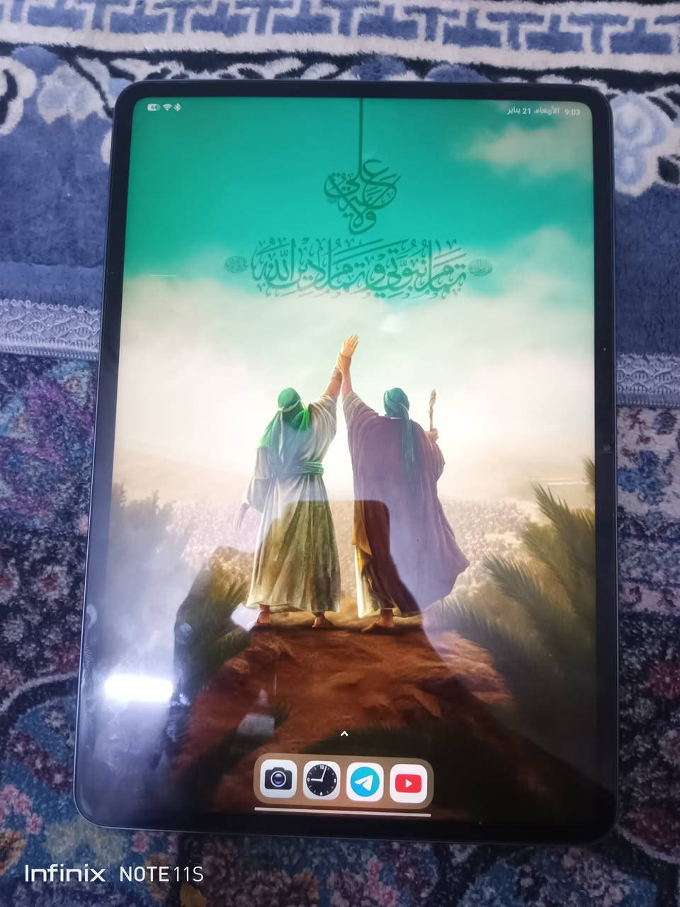 سلام عليكم ايباد باد s6proللبيع جهاز نضيف ذكرته 512 كامل ملحقاته كارتونه ولشاحنه  ببجي 120 فريم سعر 480 مكاني بغداد العبيدي رقم ***********
