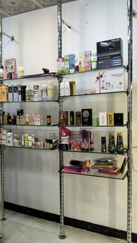 رفوف محل • زجاج بامبو • ١٣ رف