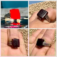 خاتم عقيق كرزي • قديم ٥٠ سنة • ضريح الامام الحسين