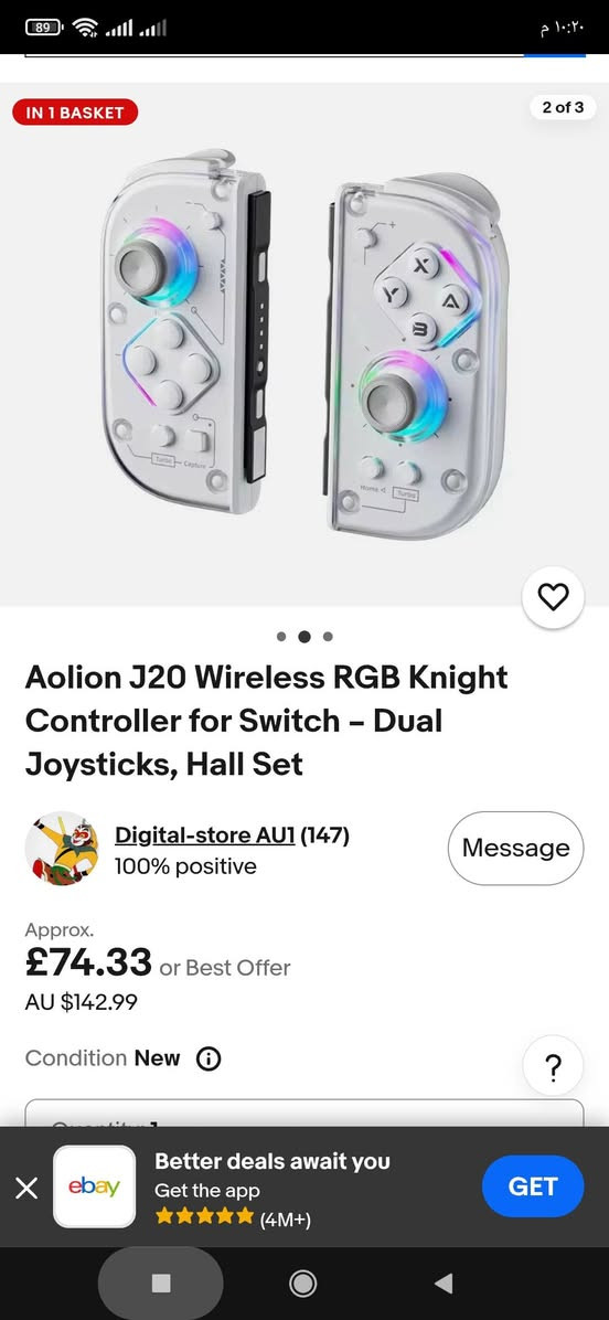 متوفر جويستك احترافي RGB ماركه aolion اصلي
مع شاحن من نفس الماركه مع توصاله وايرلس لربط على الpc
جديد كبس شركه


**إذا كنت صاحب هذا الإعلان وتريد حذفه لأي سبب، رجاءا أرسل رسالة إلى الدعم الفني**